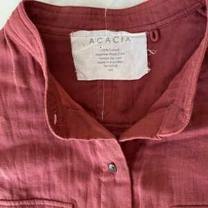 Acacia Maroon Button-Up Shirt